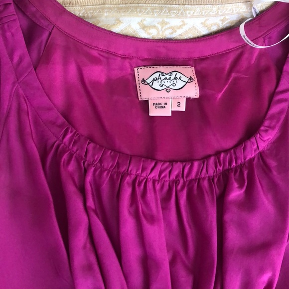 Phoebe Couture Magenta Embroidered Silk Dress - Picture 4 of 5